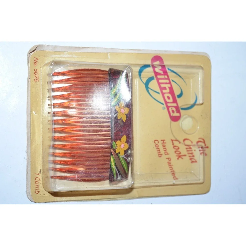 Vtg‎ Hand Painted Floral Hair Comb The China look in the package retro